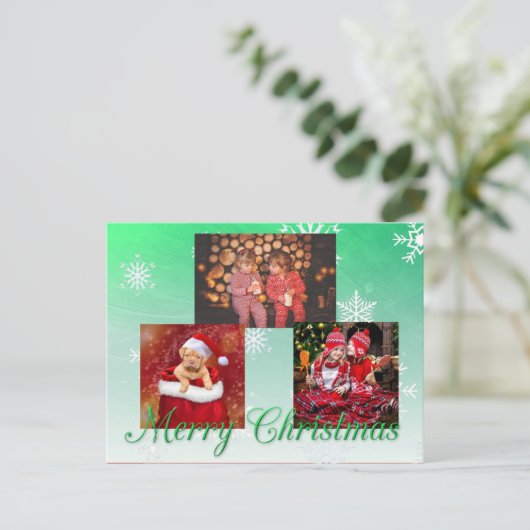 メリークリスマスパーソナライズされた写真はがき ポストカード (スタンド正面)