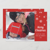 メリークリスマスパーソナライズされた写真クリスマス シーズンカード (正面/裏面)
