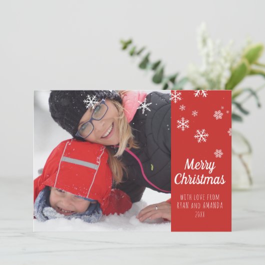 メリークリスマスパーソナライズされた写真クリスマス シーズンカード (スタンド正面)