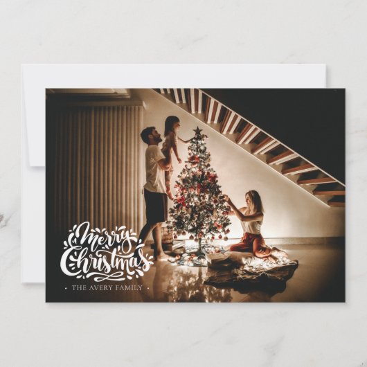 メリークリスマスパーソナライズされた写真冬の鳥 シーズンカード (正面)