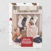 メリークリスマスパーソナライズされた写真冬の鳥 シーズンカード (正面/裏面)