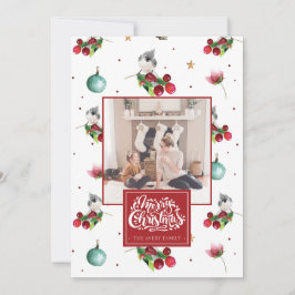メリークリスマスパーソナライズされた写真冬の鳥 シーズンカード