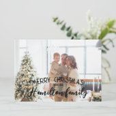 メリークリスマスパーソナライズされた写真 シーズンカード (スタンド正面)