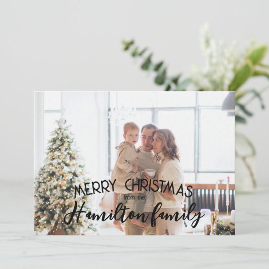 メリークリスマスパーソナライズされた写真 シーズンカード (スタンド正面)