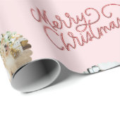 メリークリスマスパーソナライズされた写真 ラッピングペーパー (ロールコーナー)