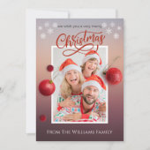 メリークリスマスパーソナライズされた家族フォトカード 招待状 (正面)
