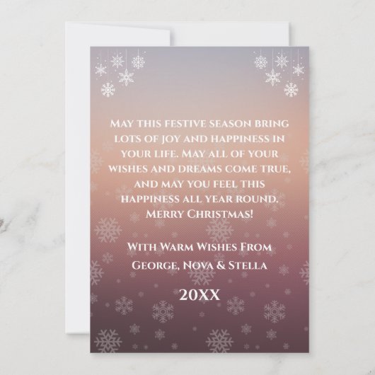 メリークリスマスパーソナライズされた家族フォトカード 招待状 (裏面)