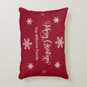 メリークリスマスパーソナライズされた赤アクセント枕 アクセントクッション (正面(垂直))