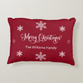 メリークリスマスパーソナライズされた赤アクセント枕 アクセントクッション (裏面)