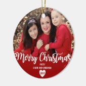 メリークリスマスパーソナライズされた2017フォトオーナメント セラミックオーナメント (左)