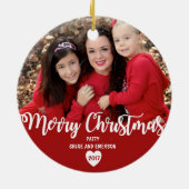 メリークリスマスパーソナライズされた2017フォトオーナメント セラミックオーナメント (裏面)