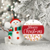 メリークリスマスパーソナライズされた ガラスオーナメント