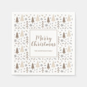 メリークリスマスパーソナライズされた スタンダードカクテルナプキン (正面)