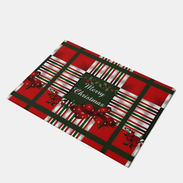 メリークリスマスパーソナライズされた ドアマット (アングル)