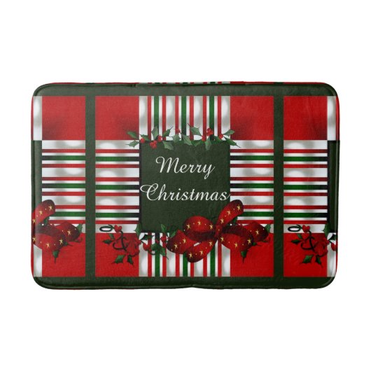 メリークリスマスパーソナライズされた バスマット (正面)