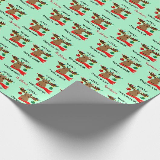 メリークリスマスパーソナライズされた ラッピングペーパー (角)