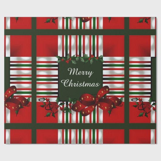 メリークリスマスパーソナライズされた ラッピングペーパー (フラット)