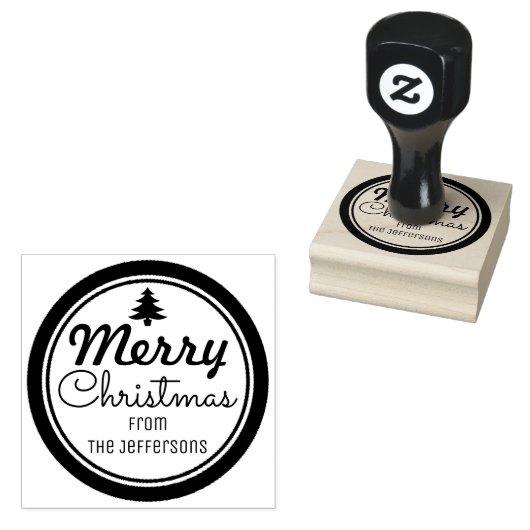 メリークリスマスパーソナライズされた ラバースタンプ (押印)