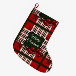 メリークリスマスパーソナライズされた ラージクリスマスストッキング