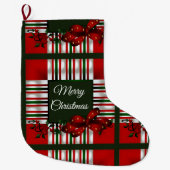 メリークリスマスパーソナライズされた ラージクリスマスストッキング (正面)