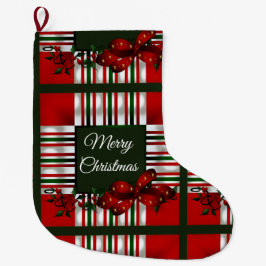 メリークリスマスパーソナライズされた ラージクリスマスストッキング