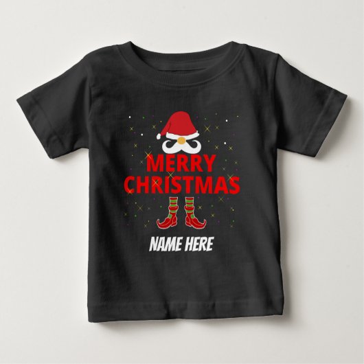 メリークリスマスパーソナライズされたTシャツ ベビーTシャツ (正面)