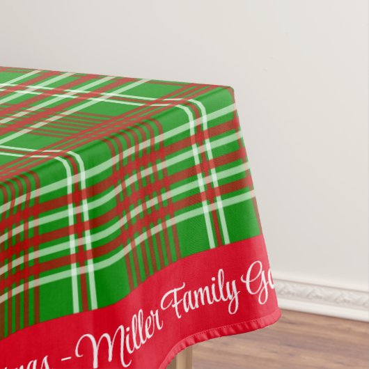メリークリスマスパーソナライズドファミリー名または文字 テーブルクロス (インサイチュ)