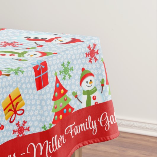 メリークリスマスパーソナライズドファミリー名または文字 テーブルクロス (インサイチュ)