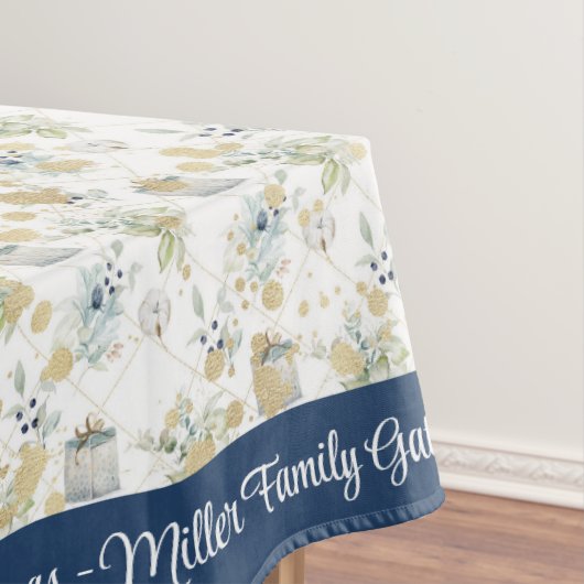 メリークリスマスパーソナライズドファミリー名または文字 テーブルクロス (インサイチュ)