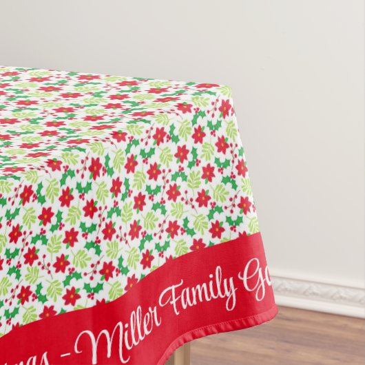メリークリスマスパーソナライズドファミリー名または文字 テーブルクロス (インサイチュ)