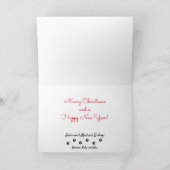 メリークリスマスパーソナライズペットの写真名 シーズンカード (内部)