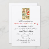 メリークリスマスパーティの招待状ズヴィンテージサンタ 招待状 (正面/裏面)