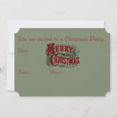 メリークリスマスパーティの招待状 招待状 (裏面)