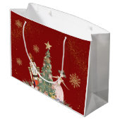 メリークリスマスパーティーくるみ割り深いレッド ラージペーパーバッグ (裏面アングル)