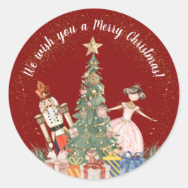 メリークリスマスパーティーくるみ割り ラウンドシール