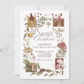 メリークリスマスパーティーウッドランドキノコ 招待状