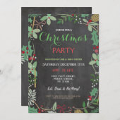 メリークリスマスパーティーチョークミスタントークリスマス招待状 招待状 (正面/裏面)