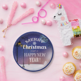 メリークリスマスパーティープレート ペーパープレート