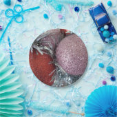 メリークリスマスパーティーボールレッドピンク紙プレート ペーパープレート (パーティー)