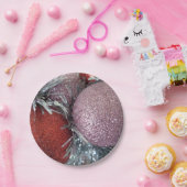 メリークリスマスパーティーボールレッドピンク紙プレート ペーパープレート (パーティー)