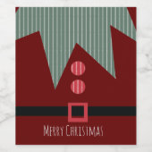メリークリスマスパーティー小妖精や小人スーツ ワインラベル (シングルラベル)