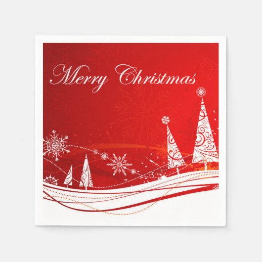 メリークリスマスパーティー紙ナプキンス スタンダードカクテルナプキン (正面)