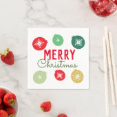 メリークリスマスパーティー雪片オーナメント スタンダードカクテルナプキン (インサイチュ)