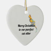 メリークリスマスパーフェクトキャットシッター セラミックオーナメント (右)