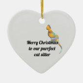 メリークリスマスパーフェクトキャットシッター セラミックオーナメント (正面)