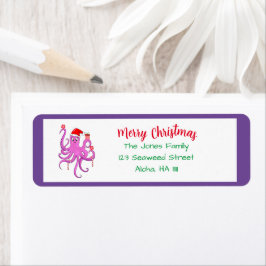 メリークリスマスパープルサンタタコ ラベル