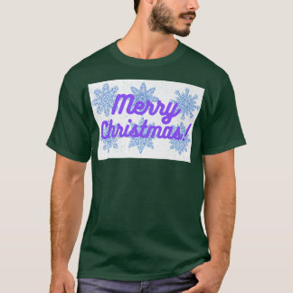 メリークリスマスパープルテット&スノーフレークデザイン Tシャツ