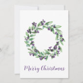 メリークリスマスパープルベリーのクリスマスリース シーズンカード (正面)