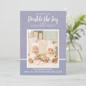 メリークリスマスパープルペイズリーレースツインガールボーイ シーズンカード (スタンド正面)