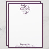 メリークリスマスパープルホリデーパーソナライズされた (正面/裏面)